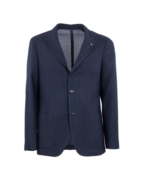 Shop LARDINI  Giacca: Lardini blazer decostruito.
Blazer monopetto a maniche lunghe.
Scollo a V con revers.
Chiusura con bottoni.
Polsi con bottoni.
Due tasche laterali a toppa.
Spilla Fiore sul davanti.
Composizione: 100% cotone; fodera: 52% viscosa, 48% cupro.
Made in Italy.. ESLKJ5E ESJ64040-850